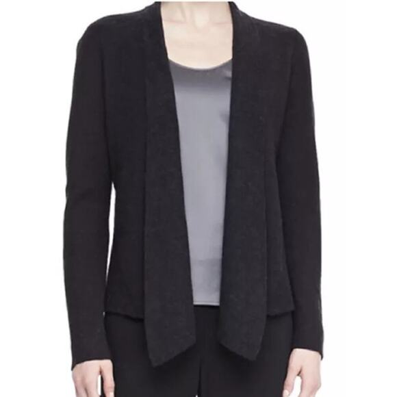 Eileen Fisher Mosaic Print Wool Blend Open Front Cardigan Black Size S - Picture 2 of 6